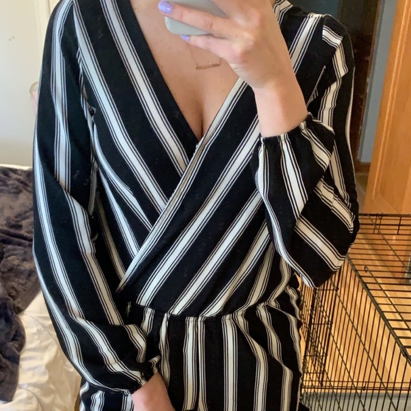 Black and white striped romper - Picture 2 of 3